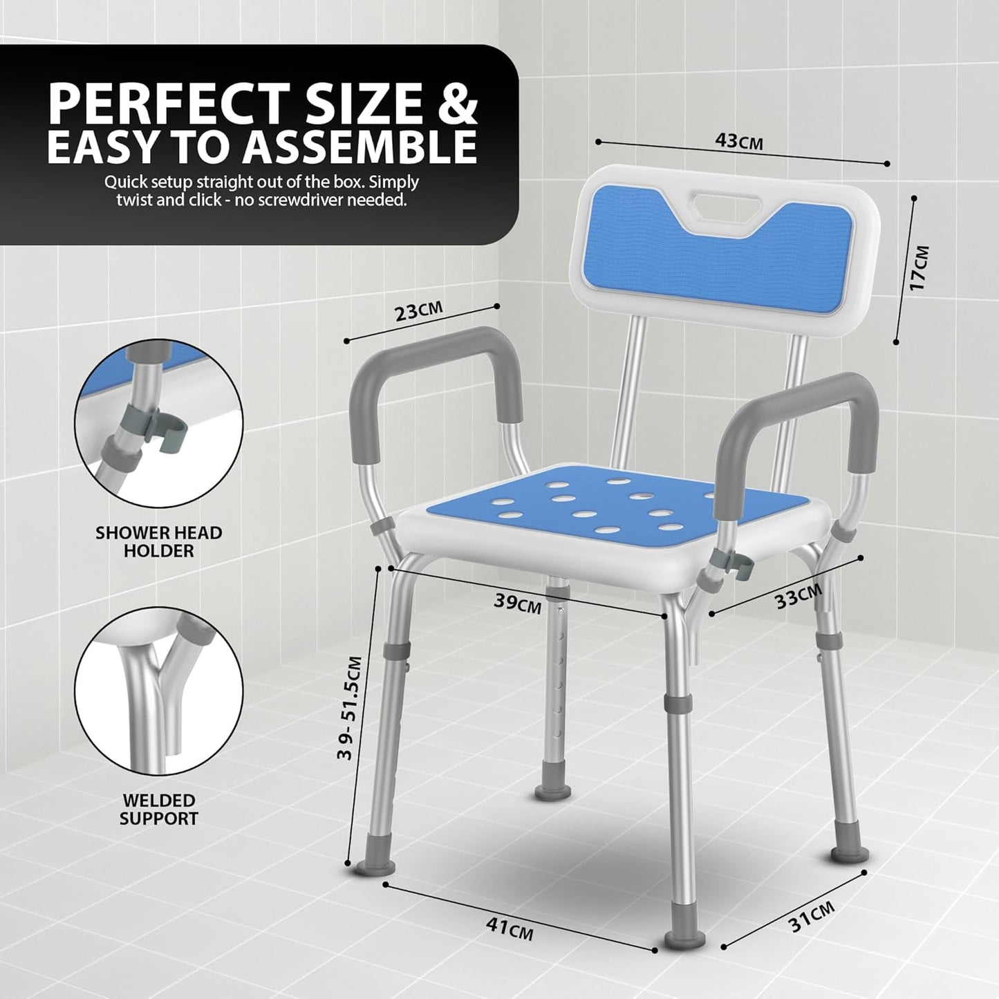 Zeno Blue Shower Chair