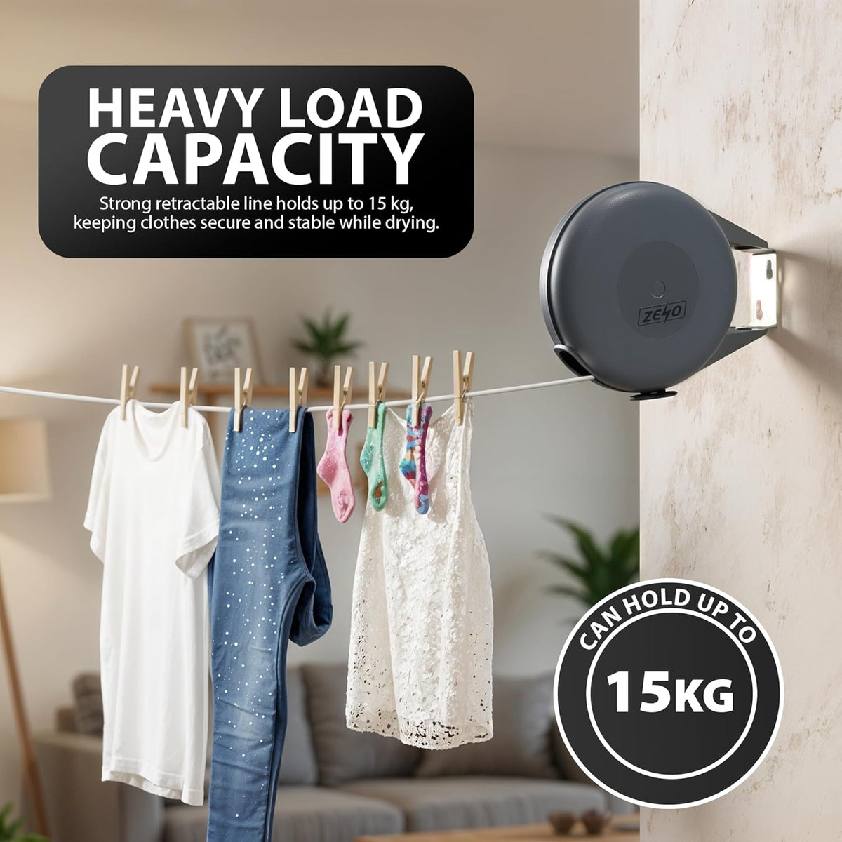 Zeno Retractable Single Washing Line