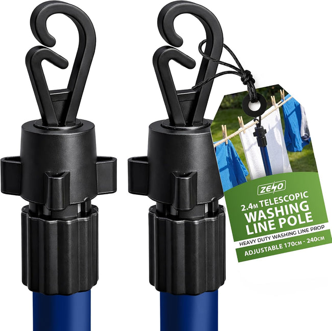 Zeno 2 Pack Blue Washing Line Prop Pole