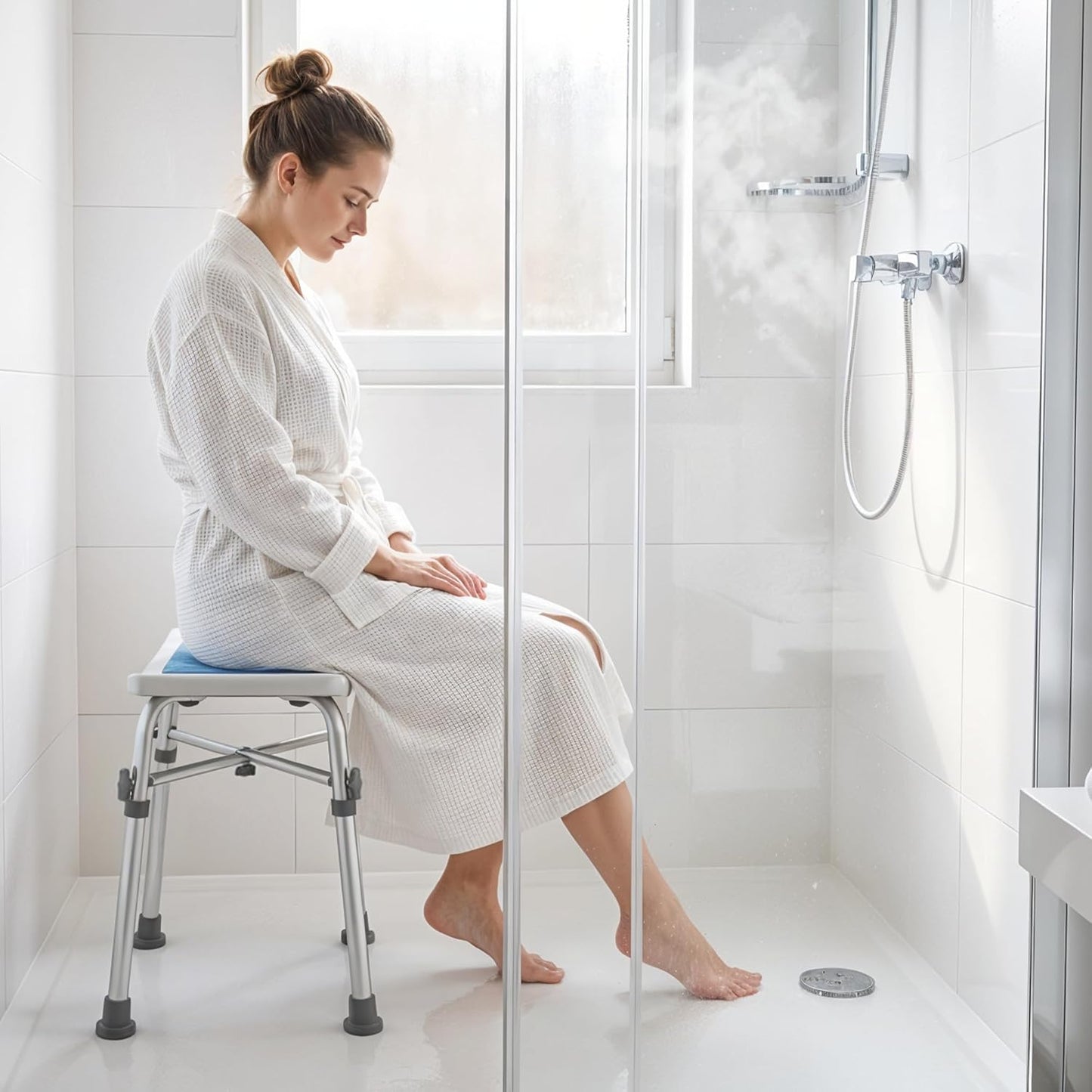 Zeno Cross Beam Supported Shower Stool