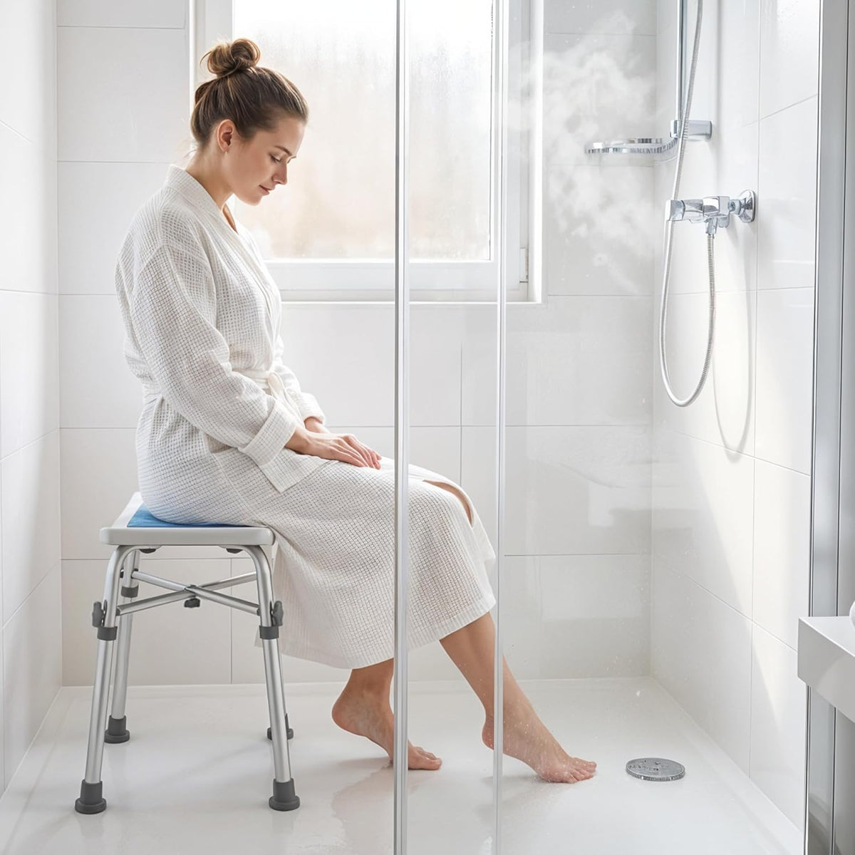 Zeno Cross Beam Supported Shower Stool