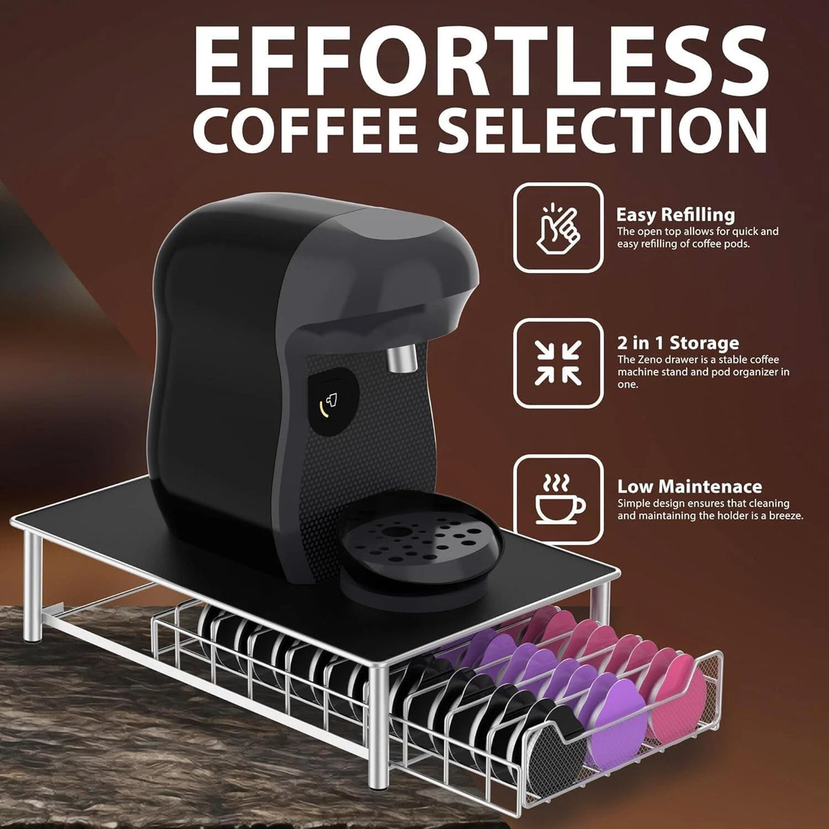 Zeno 60 Coffee Pods Holder Compatible with Tassimo Capsules