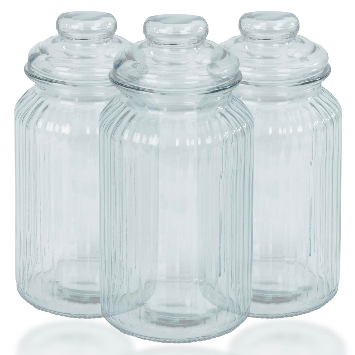 Zeno Set of 3 1350ml Airtight Vintage Glass Jars