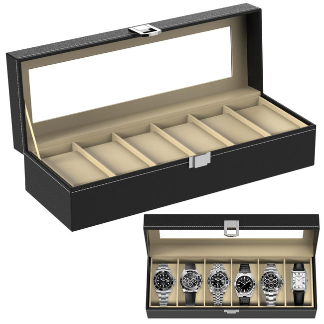 Zeno 6 Compartment Watch & Jewellery Display Box