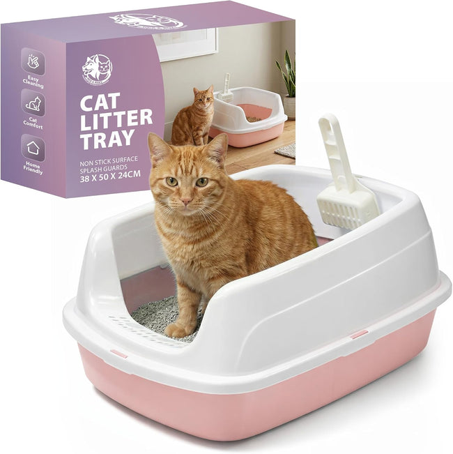 Rex & Roxy Large Pink Cat Litter Tray