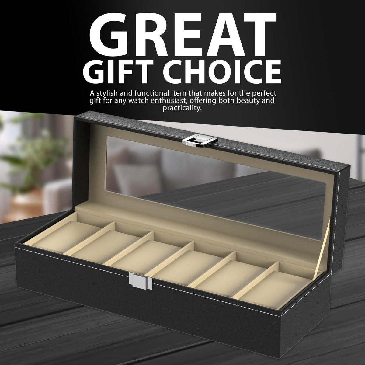 Zeno 6 Compartment Watch & Jewellery Display Box