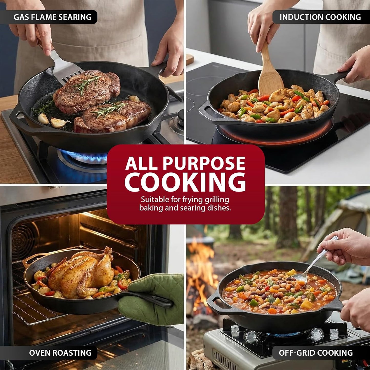 Zeno 27cm Cast Iron Skillet Pan