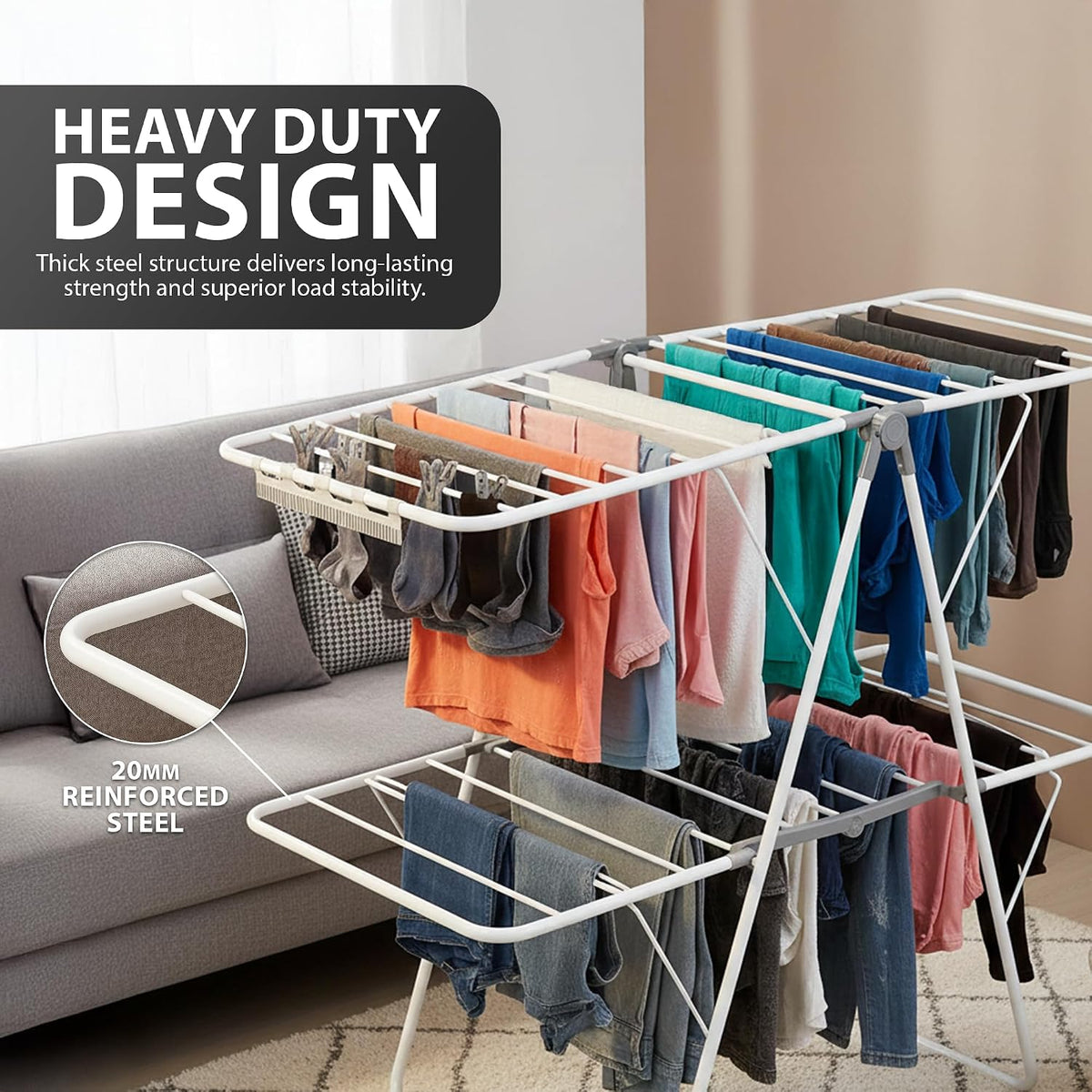 Zeno Clothes Drying Rack 18M Drying Space