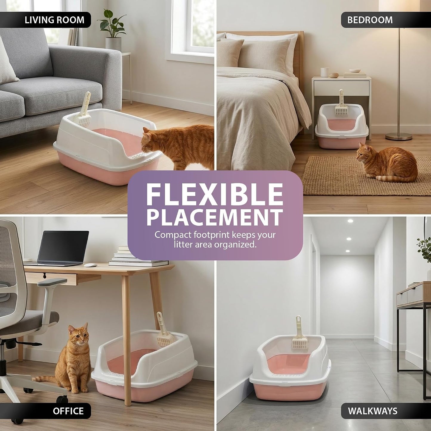 Rex & Roxy Large Pink Cat Litter Tray