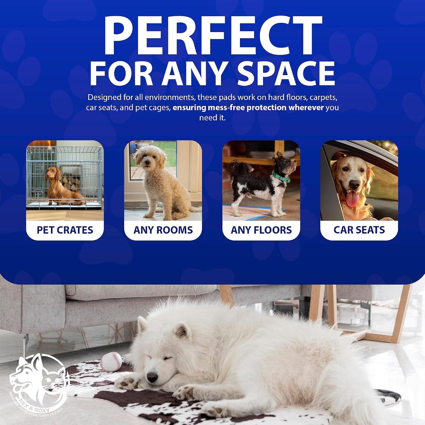 Rex & Roxy 60 x 60cm 100 Pack Puppy Pads