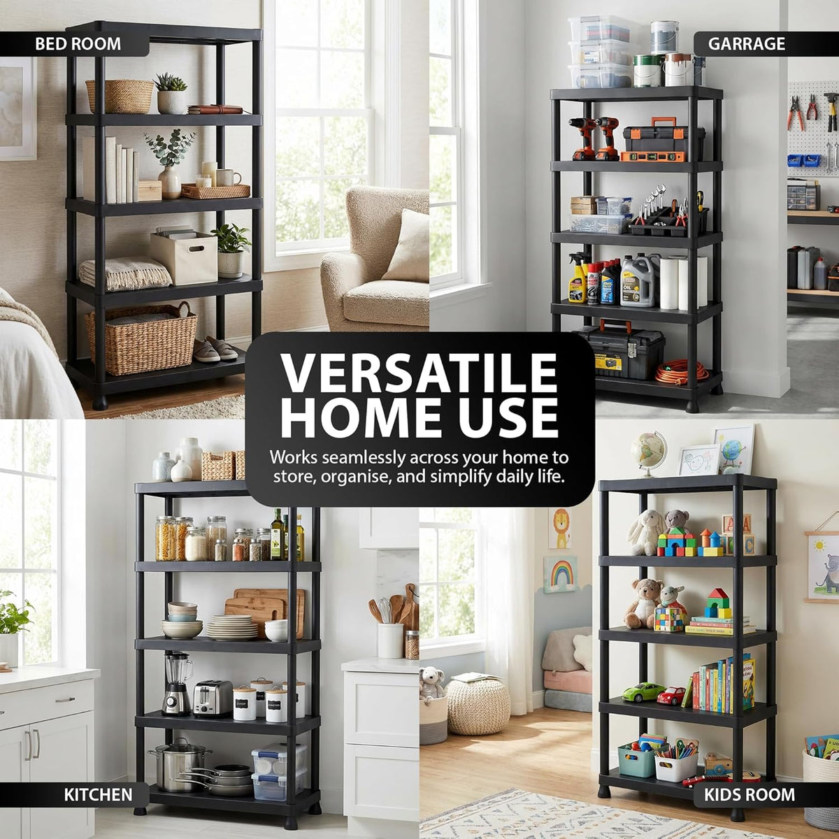 Zeno Plastic 5 Tier Shelving Unit