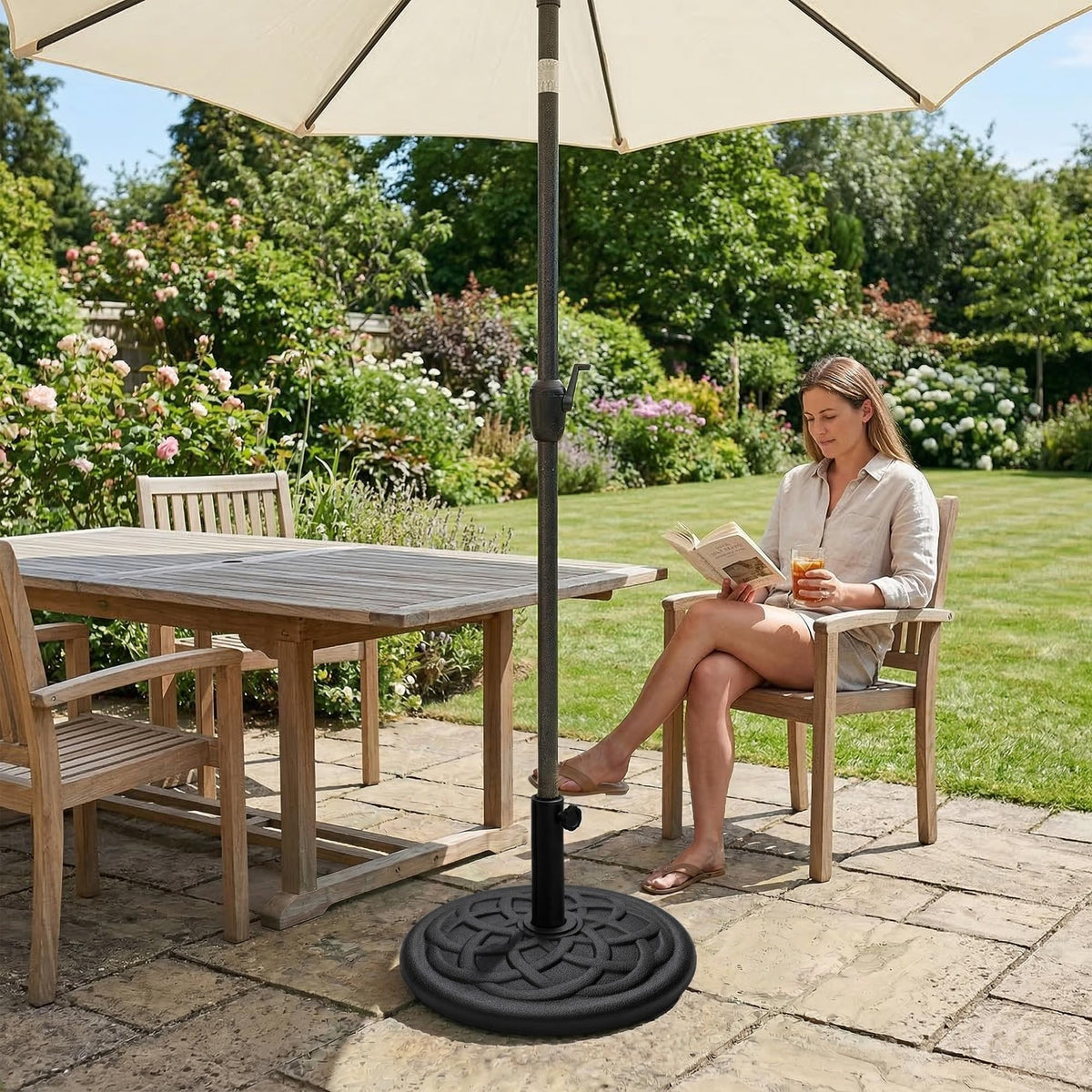 Zeno 9KG Black Braided Design Parasol Base