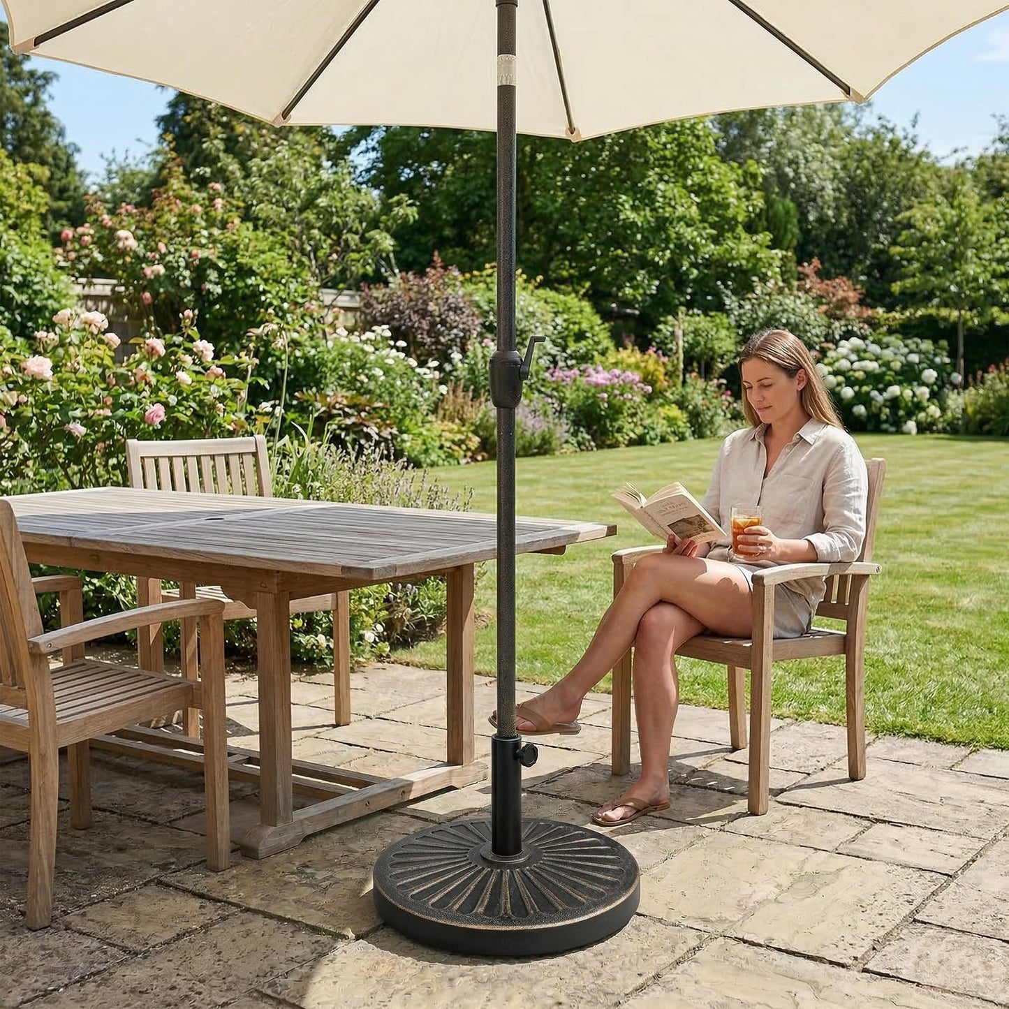 Zeno 10KG Bronze Sunflower Cast Iron Parasol Base