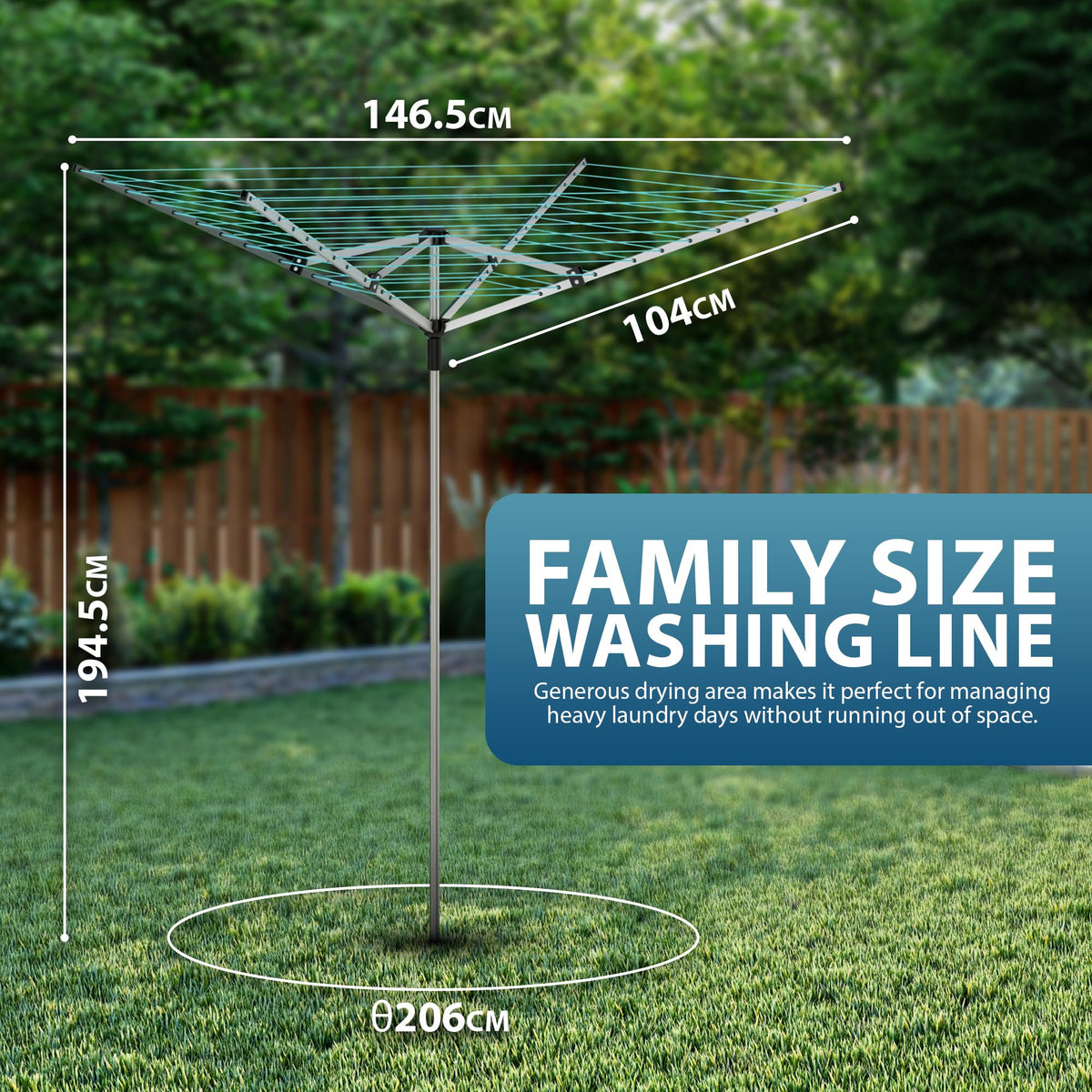 Zeno Outdoor Rotary Washing Line
