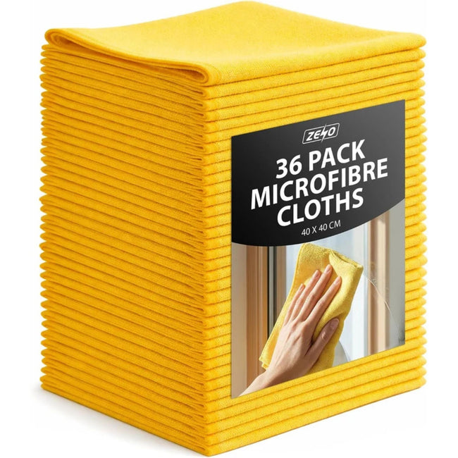 Zeno 36 Pack Large Yellow Microfibre Cloths