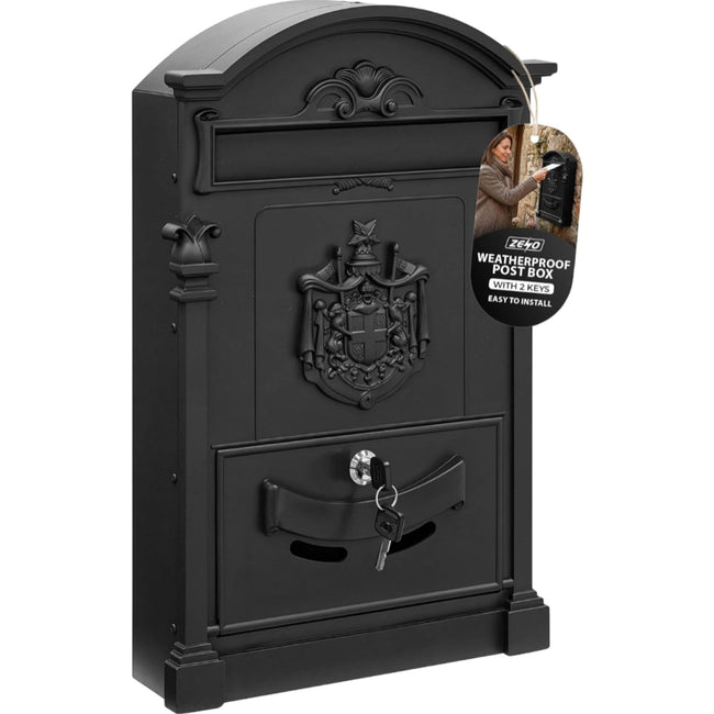 Zeno Black Vintage Post Box