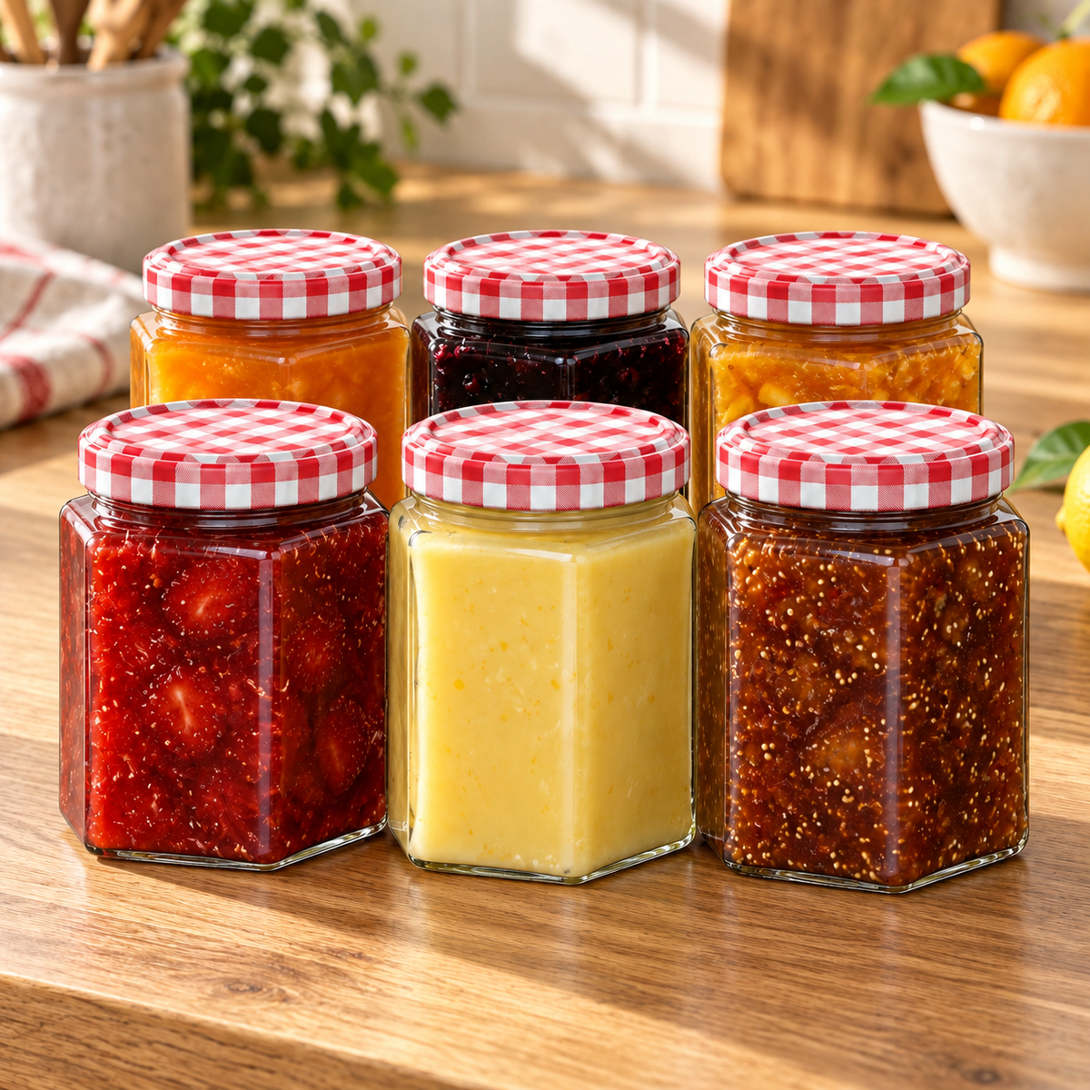 Zeno 6 Pack 250ml Glass Jam Jars