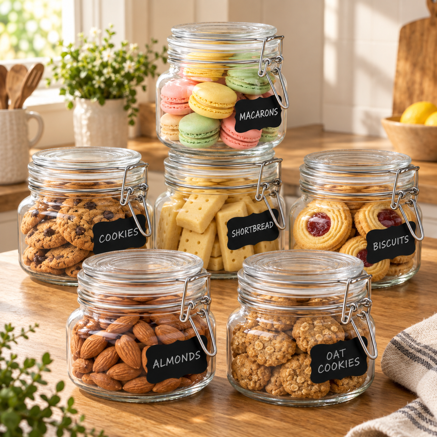 Zeno 6 Pack 500ml Clip Top Glass Jars