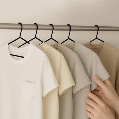 Zeno 100 Pack Black Plastic Coat Hangers