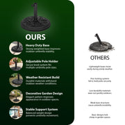 Zeno 9KG Black Rose Design Cast Iron Parasol Base