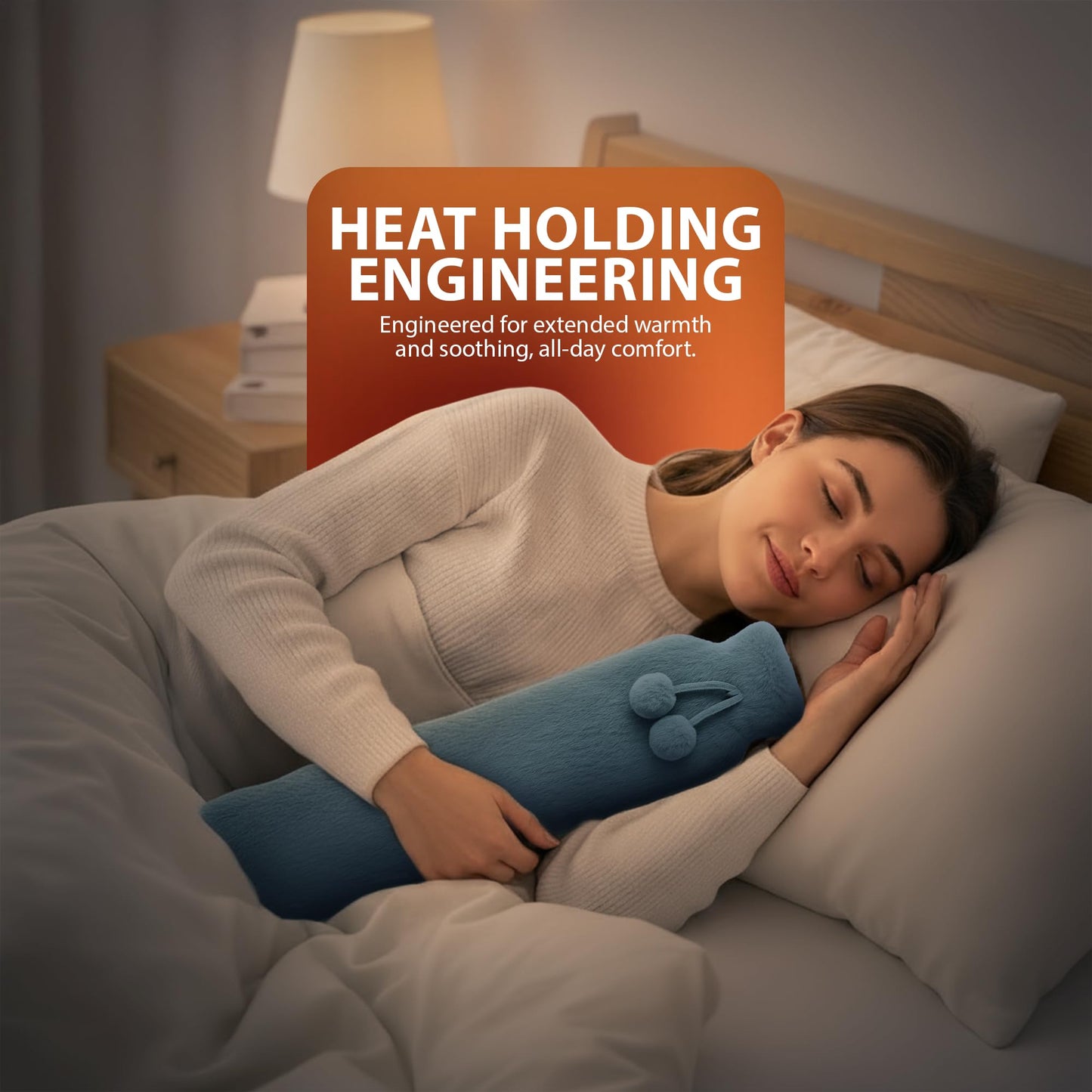 Zeno 2L Grey Long Hot Water Bottle