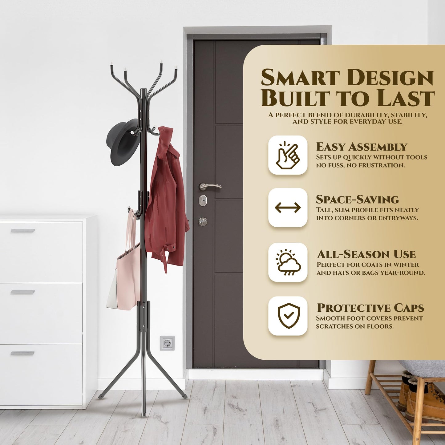 Zeno Black Coat Rack