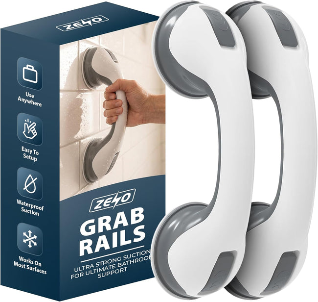 Zeno 2 Pack Grey Grab Rails for Bathroom