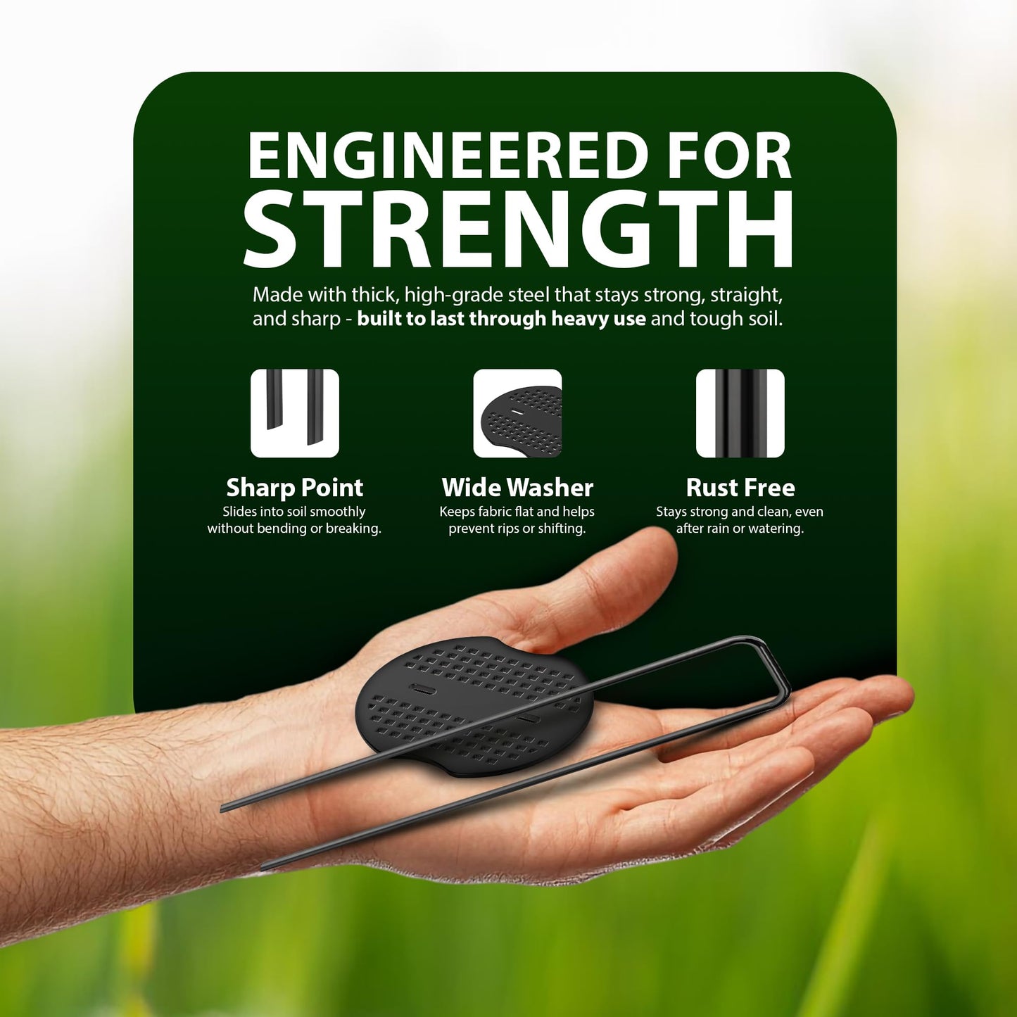 Zeno 100 Pack Black Weed Membrane Pegs