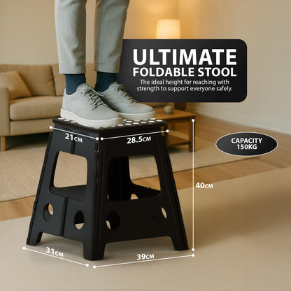 Zeno Black Folding Step Stool
