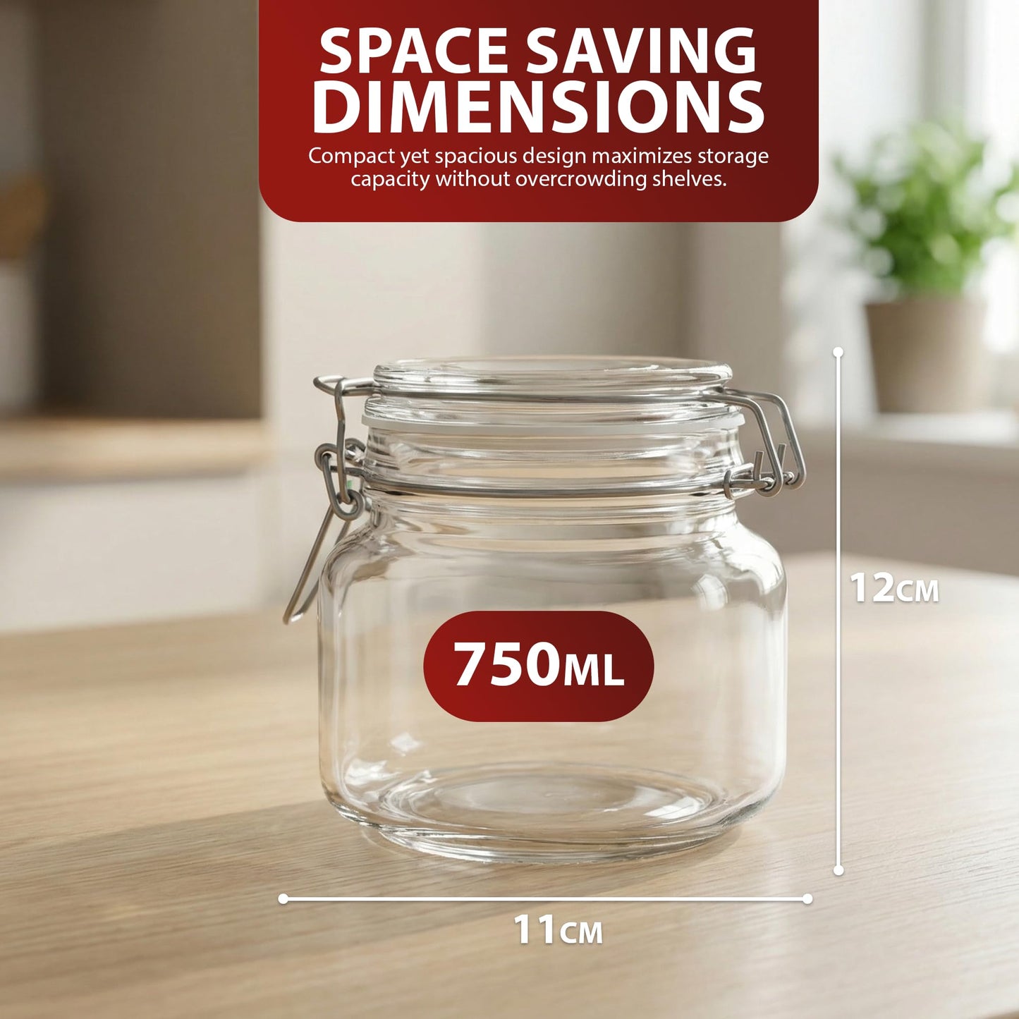 Zeno 3 Pack 750ml Clip Top Glass Jars