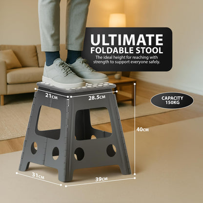 Zeno Grey Folding Step Stool