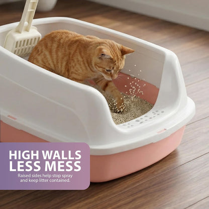 Rex & Roxy Large Pink Cat Litter Tray