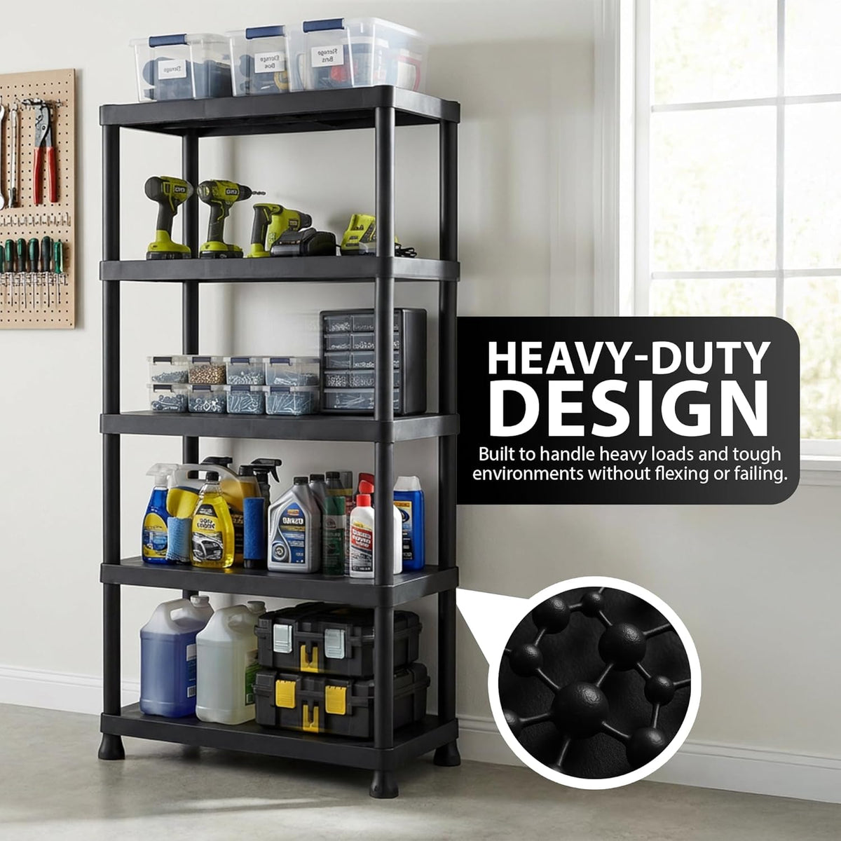Zeno Set of 2 Plastic 5 Tier Shelving Units