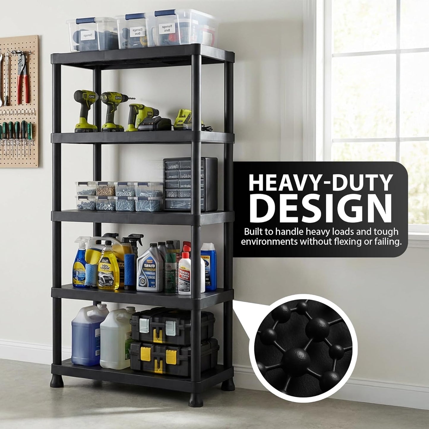 Zeno Plastic 5 Tier Shelving Unit
