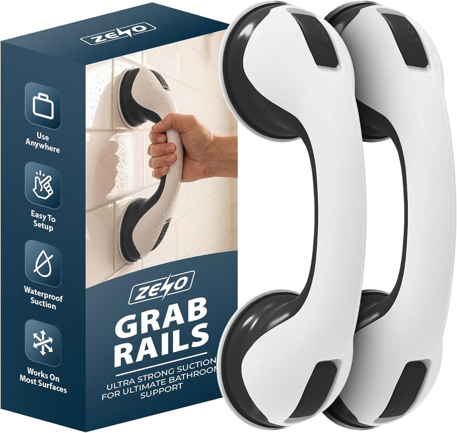 Zeno 2 Pack Black Grab Rails for Bathroom