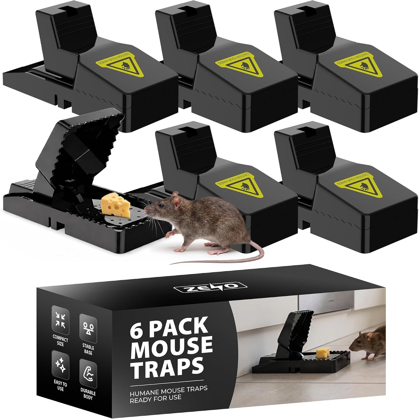 Zeno 6 Pack Reusable Mouse Trap
