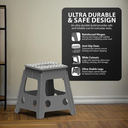 Zeno Grey Folding Step Stool