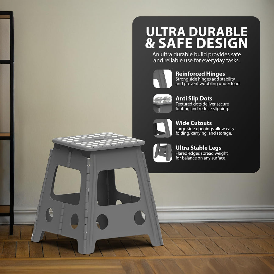 Zeno Grey Folding Step Stool