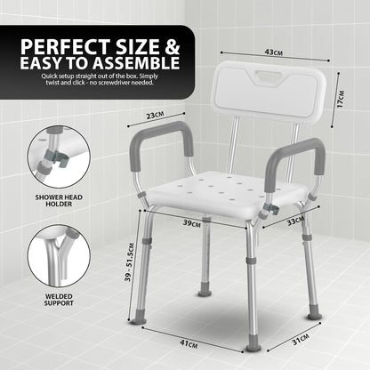 Zeno White Shower Chair