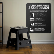 Zeno Black Folding Step Stool