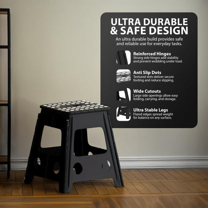 Zeno Black Folding Step Stool