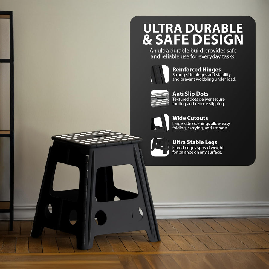 Zeno Black Folding Step Stool