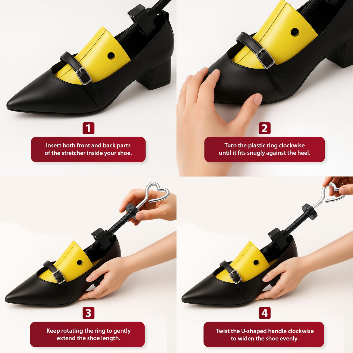 Zeno Yellow Plastic Shoe Stretchers for Women