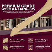 Zeno 40 Pack Natural Wooden Coat Hangers