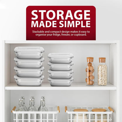 Zeno 10 Pack Glass Containers with Lids