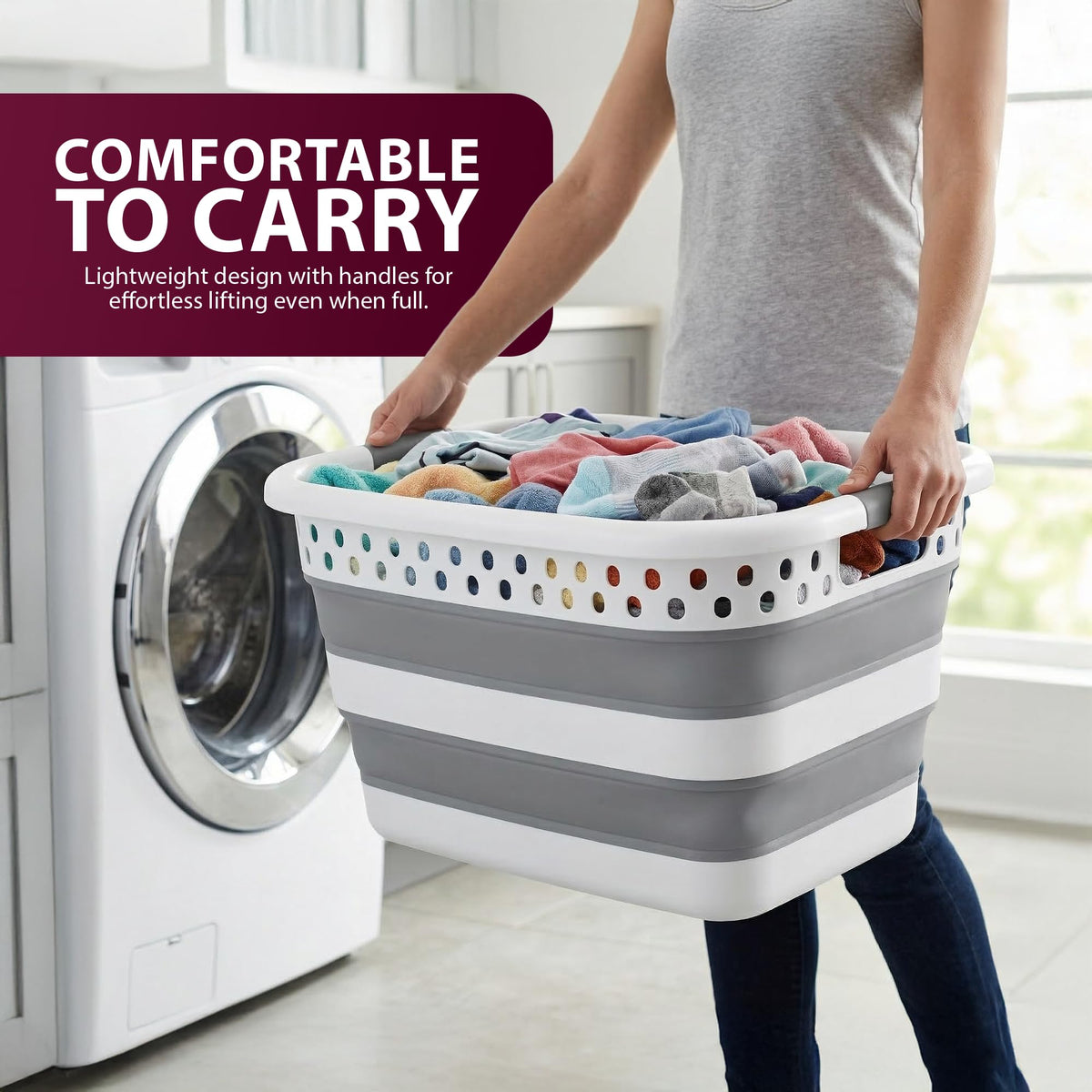Zeno 58L Collapsible Laundry Basket