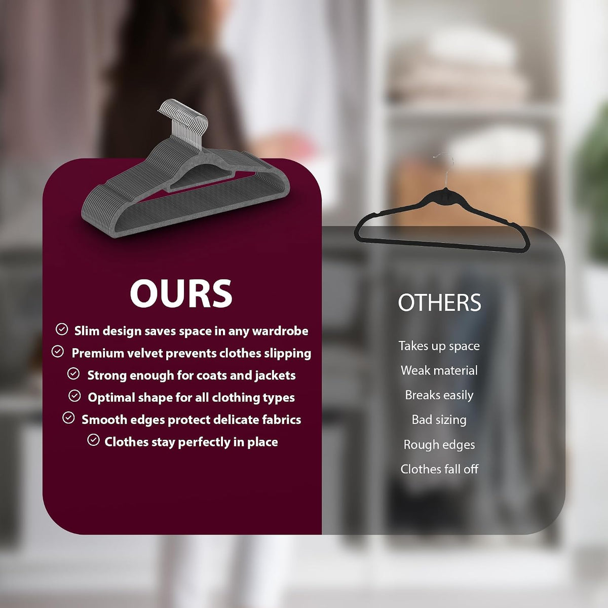 Zeno 20 Pack Grey Velvet Hangers