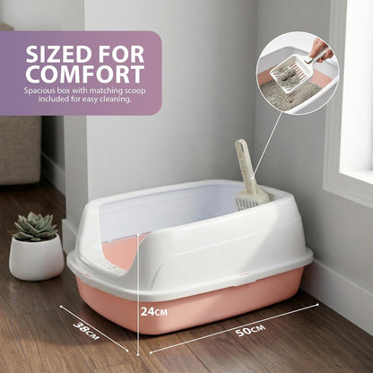 Rex & Roxy Large Pink Cat Litter Tray