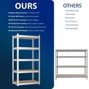 Zeno Set of 2 Silver Regular 5 Tier Garage Shelving Units