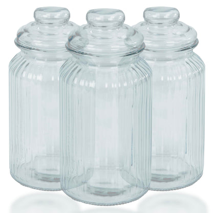 Zeno Set of 3 1350ml Airtight Vintage Glass Jars